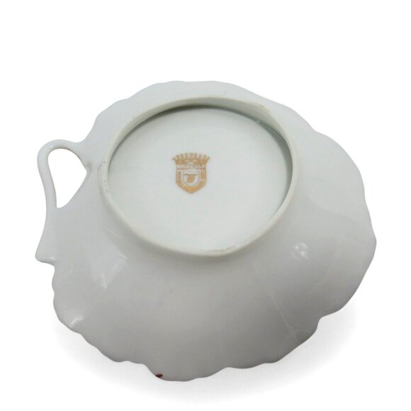 LIMOGES Courting Couple Heart Shaped Candy Dish Gold Trim France Vintage - Picture 9 of 10